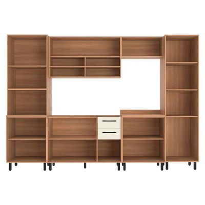 Cozinha Completa Modulada 6 Peças Com Gabinete Para Pia Havana Multimóveis Cr20315 Rovere/champanhe