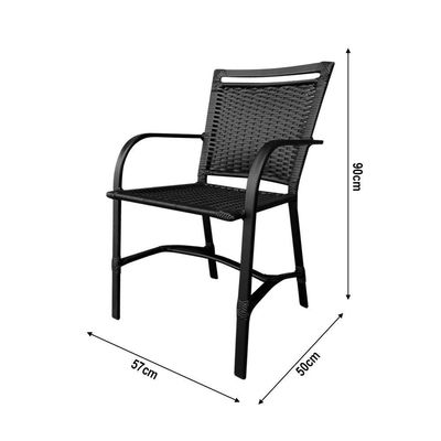 Conjunto Mesa Redonda 1,40cm Com 6 Cadeiras Betta Em Alumínio Área Externa Preto