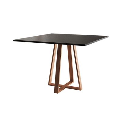 Mesa De Jantar Mônaco 110cm Tampo Preto Pés Cobre Preto