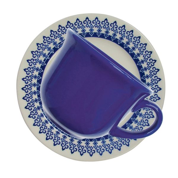 Xícara de Chá com Pires Oxford Grécia Biona em Cerâmica 200ml Xícara de Chá com Pires Oxford Grécia Biona em Cerâmica 200ml