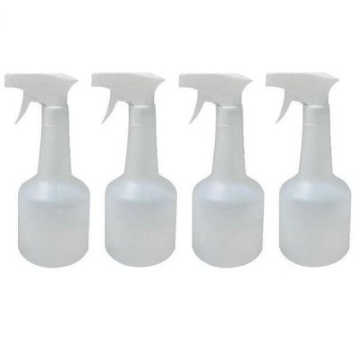 Kit 4 Frascos Borrifador Pulverizador 500Ml Válvula Branco