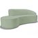 Sofá 3 Lugares Curvo Sala de Estar Living Firenze Direito D02 Linho Verde 230 cm D-477 - Lyam