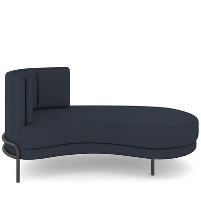 Sofá Chaise Longue Sala de Estar Living Lucca Direito D02 Linho Chumbo D-465 - Lyam Decor