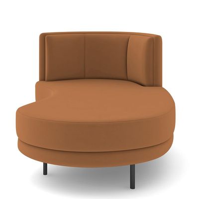Sofá Chaise Longue Sala de Estar Living Lucca Direito D02 Veludo Terracota C-262 - Lyam Decor
