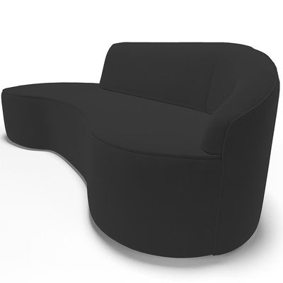 Sofá 3 Lugares Curvo Sala de Estar Living Firenze Direito D02 Veludo Preto 180 cm C-300 - Lyam