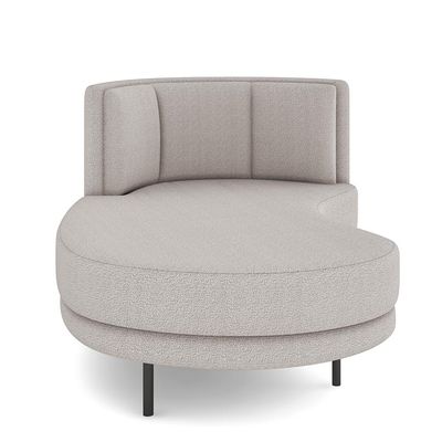 Sofá Chaise Longue Sala de Estar Living Lucca Esquerdo D02 Bouclê Bege B-62 - Lyam Decor