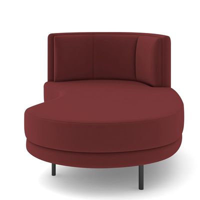 Sofá Chaise Longue Sala de Estar Living Lucca Direito D02 Veludo Marsala C-278 - Lyam Decor