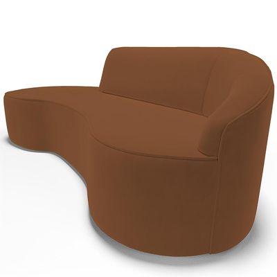 Sofá 5 Lugares Curvo Sala de Estar Living Firenze Direito D02 Veludo Telha 300 cm C-262 - Lyam