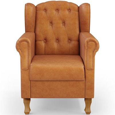 Poltrona de Amamentação Yara P02 com Puff Paris Luis Xv P02 Couríssimo Canela - Lyam Decor