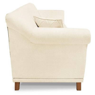 Poltrona Decorativa Retro Polo Com Almofada Linho Natural Ezz Natural