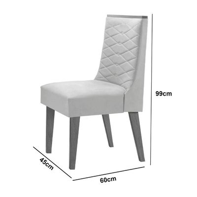 Mesa Olimpia 90 Mdf Canto Copo E Com 4 Cadeiras Safira Veludo Capuccino/naturalle/naturalle