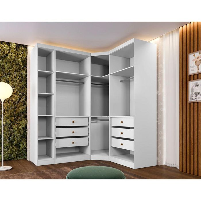 Closet Modulado Safira 009 Clic Moveis Branco