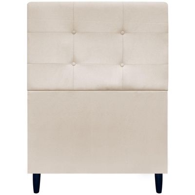 Cabeceira Decorativa Ivy Para Cama De Solteiro 90 Cm Suede Bege, Suede