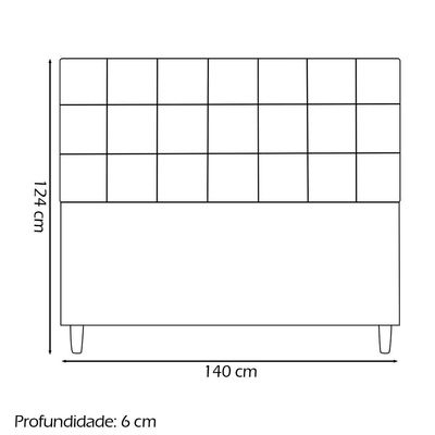 Cabeceira Decorativa Florem Para Cama De Casal 140 Cm Nude, Suede