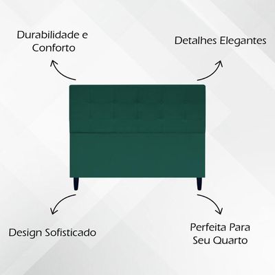 Cabeceira Cama Ivy Para Cama Queen 160 Cm Suede Verde, Suede