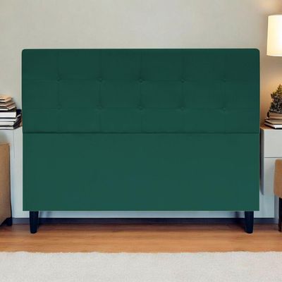Cabeceira Cama Ivy Para Cama Queen 160 Cm Suede Verde, Suede