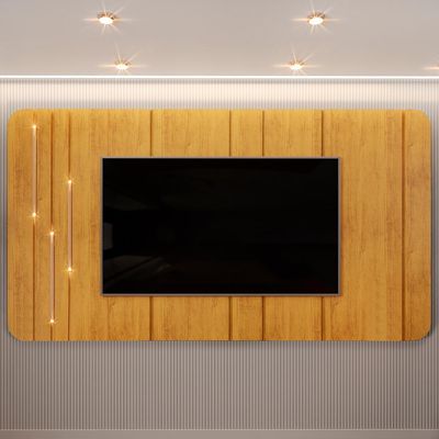 Painel Para TV 75 Pol Com LED Orgânico Dion D05 Cedro - Lyam Decor