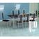 Conjunto de Mesa Cordoba com 8 Cadeiras Granada Branco Prata e Preto Liso