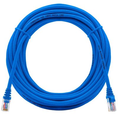 Cabo Rede Cat6 20m Com Rj45 Crimpado Azul Lan Utp 20 Metros