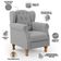 Poltrona Decorativa Para Sala de Estar Yara P02 Bouclê Cinza - Lyam Decor