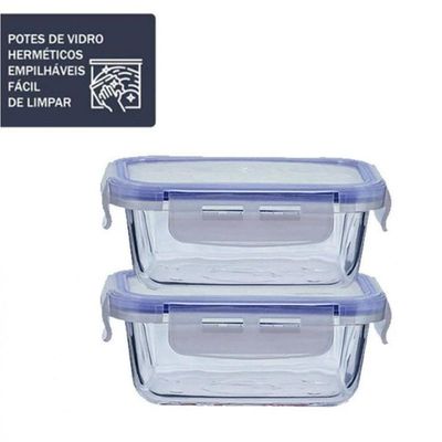 Pote De Vidro Porta Mantimento Quadrado Hermetico 1.05l Mimo