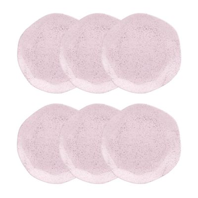 Conjunto 6 Pratos de Sobremesa 21,5 cm Ryo Pink Sand Porcelana Oxford