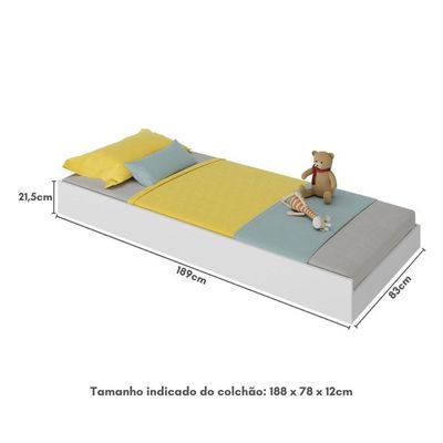 Cama Auxiliar Para Colchão 78x188cm Cocadinha Multimóveis Bb354 Branco Branco