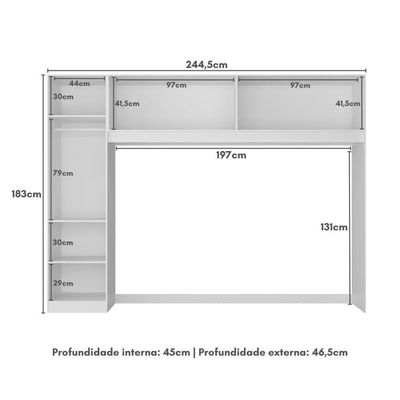 Guarda-roupas 5 Portas Maçã Do Amor Multimóveis Bb4021 Branco Branco