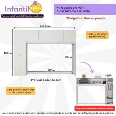 Guarda-roupas 5 Portas Maçã Do Amor Multimóveis Bb4021 Branco Branco