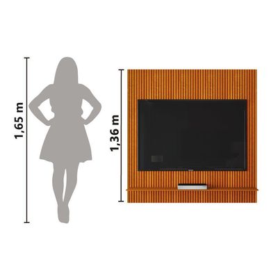 Painel Para Tv Até 55 Polegadas Ripado Impressão 3d Avante 1,34m Cedro Edn