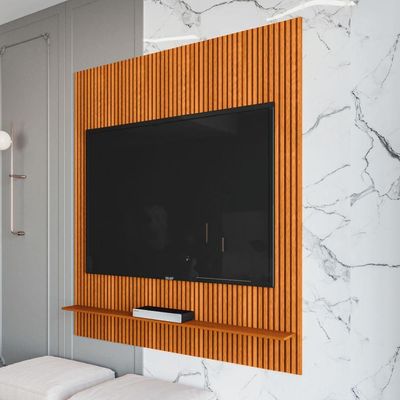 Painel Para Tv Até 55 Polegadas Ripado Impressão 3d Avante 1,34m Cedro Edn