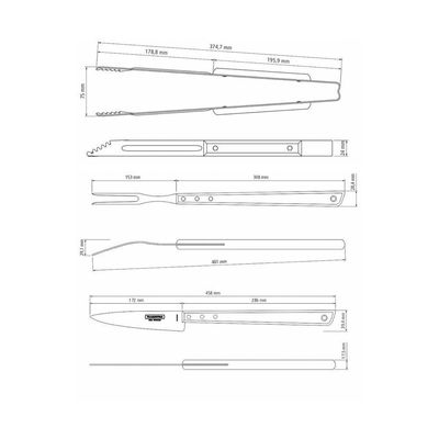 Kit Para Churrasco Tramontina Em Aço Inox E Madeira Com Pegador 3 Peças