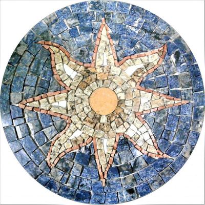 Rosone Mosaico Contemporâneo Sol Em Mosaico I Tamanho 70cm