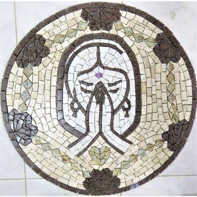 Mandala Indiana Piso Mosaico Meditação Tamanho 150cm