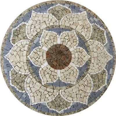 Mandala Indiana Piso Mosaico Lótus Iii Tamanho 130cm