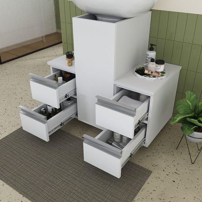 Gabinete Banheiro Coluna Para Encaixe Branco Inteiro