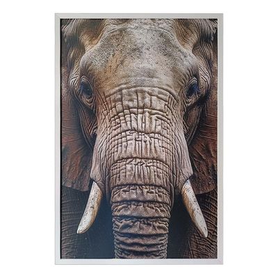 Quadro Decorativo Elefante Moldura Cx Alta 100x66 Titulo Moldura Branca