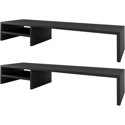 Kit 02 Suportes Para Monitor Stand Home Office Lap 90 cm L03 Preto - Lyam