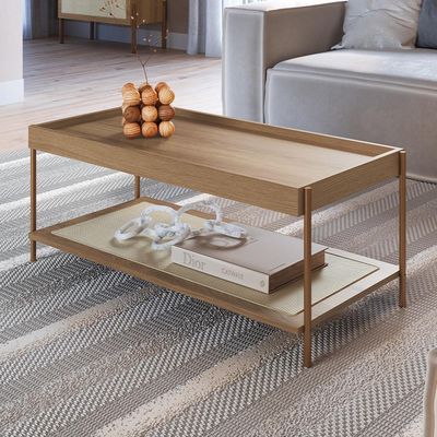 Mesa de Centro Para Sala de Estar Industrial Indy A03 Hanover Dourado - Lyam Decor