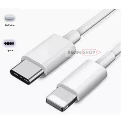 Cabos Lightning para Tipo C 1m  Máxima Eficiência  Conjunto 10 und Perfeito para Empresas