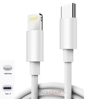 Cabos Lightning para Tipo C 1m  Máxima Eficiência  Conjunto 10 und Perfeito para Empresas