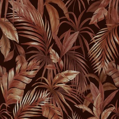 Papel de Parede Botânica HF Folhagem Laranja 81567