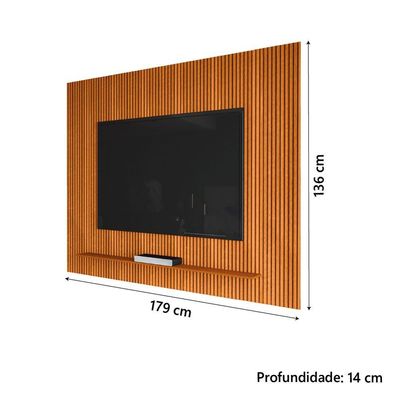 Painel Para Tv Até 75 Polegadas Ripado Impressão 3d Avante 1,79m Cedro Edn
