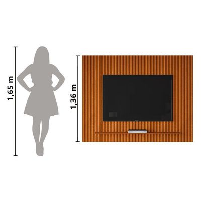 Painel Para Tv Até 75 Polegadas Ripado Impressão 3d Avante 1,79m Cedro Edn