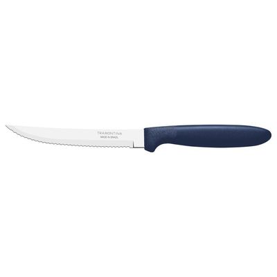 Kit 4 Faca Churrasco Tramontina Ipanema Inox Azul 5"