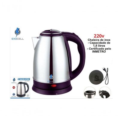Chaleira Elétrica Em Aço Inox 1.8l 220v Exc 6068
