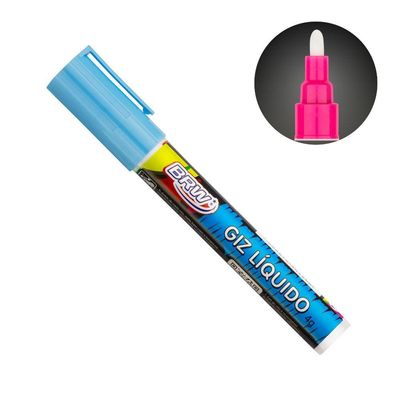 Caixa Caneta Giz Líquido 6mm 4g Evoke Com 12 Unidades Brw Azul