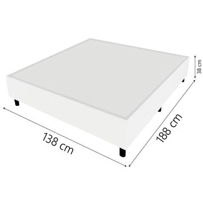 Cama Box Casal 1,38m Com 38cm De Altura Prince Branco