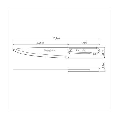 Kit 2 Facas Peixeira/cozinha 9 Lâmina Escura - Tramontina