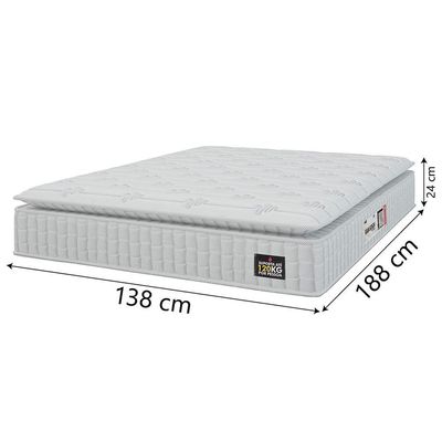 Cama Box Casal Colchão Espuma D33 Pillow Top Van Gogh 138x188x62cm Branco Hellen Suporta Até 120kg